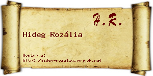 Hideg Rozália névjegykártya